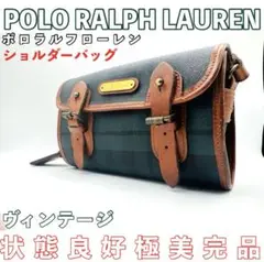 極美品✨ポロラルフローレン　ショルダーバッグ　PVC　レザー　チェック柄