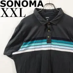【美品】SONOMA 半袖ポロシャツ XXL 古着 ダークグレー ビッグサイズ