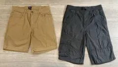 【まとめ売り】GAP Kidsハーフパンツ 2枚 美品 カーキ キャメル