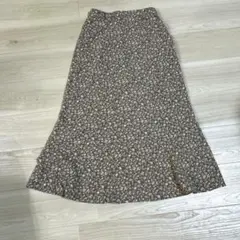 超美品Radarista花柄ブラウンフレアスカート Mサイズウエストゴム✨✨✨