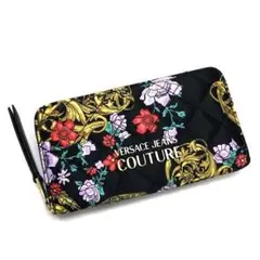 VERSACE JEANS COUTURE 長財布 キルティング ブラック
