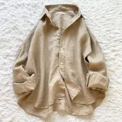 美品 Plage 25SSモデル リネン ショートシャツ ワイドシルエット