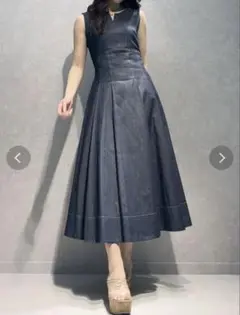 美品✨MERCURYDUO バックシャンタイプライターワンピース デニム