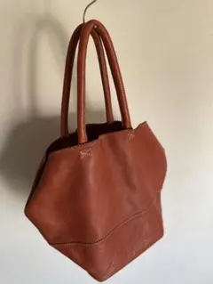 90s 00s leather tote orange bag