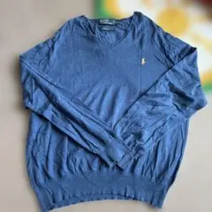 Polo by Ralph Lauren ダークブルー Vネックセーター XL