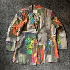 【入手困難】90s 花柄 総柄 テーラードジャケット レトロ 希少 一点物 古着