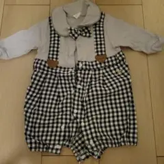 チェック柄ロンパース コトリ　70cm