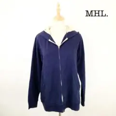 MHL. エムエイチエル L 大きいサイズ ネイビー カジュアル パーカー 青