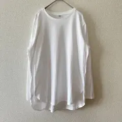 【UNIQLO】/スムースコットンシャツテールT/長袖/薄手/シンプル/L