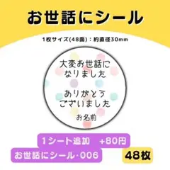 お世話になりましたシール006　48枚／サンキューシール