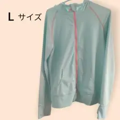 水色 Lサイズ フルジップラッシュガード