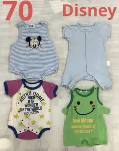 男の子　70 ロンパース　半袖　タンクトップ　ミッキー　ディズニー　タオル生地