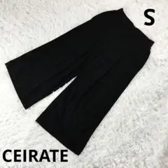 『CEIRATE』ワイドストレッチパンツ　ブラック　Sサイズ　レディース