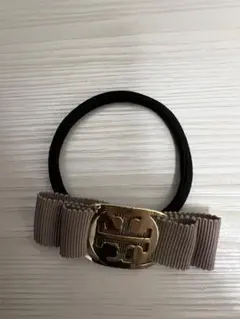 リボン付きヘアゴム ベージュ