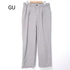 【GU／ジーユー】L メンズ イージーパンツ ストレート ゆったり グレー