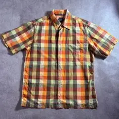 00s OLD GAP 半袖BDシャツ ブロックチェック XS