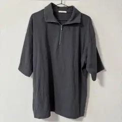 WYM LIDNM HALF ZIP LOOSE FIT TEE グレー