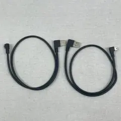 USB 2.0 → Mini B L字 0.5m　2本 ケーブル