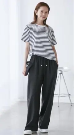 ロペピクニック【吸水速乾・防シワ】エフォートレスリラックスイージーワイドパンツ