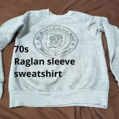 70s ラグランスリーブ カレッジプリント スウェット