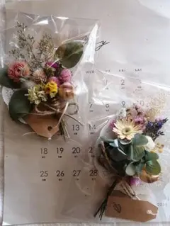 ⑥　ミニブーケ　２点　ドライフラワー　ギフトにも