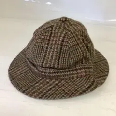Mixed fibres ブラウン系チェック キャスケット