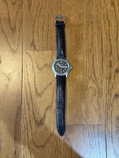 【ジャンク品】L.L.Bean クォーツ時計 ブラックレザー