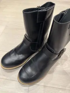バックル付きのブラックライディングブーツ　27.0cm