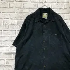 半袖シルクシャツ！アロハ　ブラックL 30