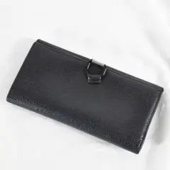 グッチ メンズ レザー 長財布 留め具 ロング ウォレット ブラック 金具