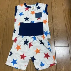 新品未使用タグ付き星柄腹巻き付きパジャマ上下セット