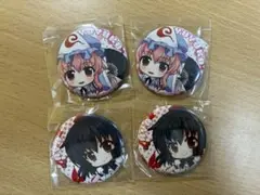 東方project 幽々子、射命丸文　缶バッジ4点