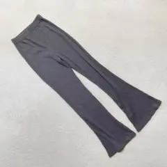 KOBE LETTUCE リブパンツ スリット入り フレア シンプル 無地