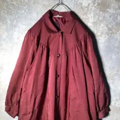 【ヴィンテージ】えんじのフレアーコート used 古着 ZAS14