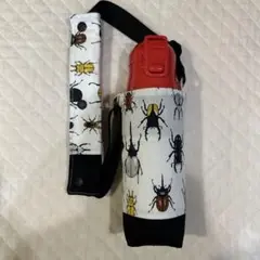 新水筒ケース＆紐カバー 生成り カブトムシ クワガタ