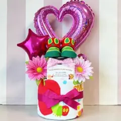 ☆出産祝いに大人気！はらぺこあおむし豪華2段おむつケーキ 女の子