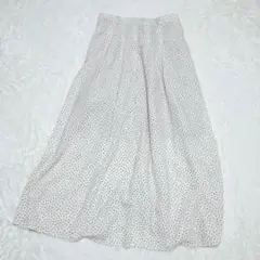 【美品】GU ジーユー　プリントフレアロングスカート　ドット柄　XL