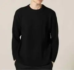 17aw スーパーファインウールリブニット ブラック セーター