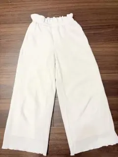 夏服♡シフォンリブフレアパンツ 140ホワイト