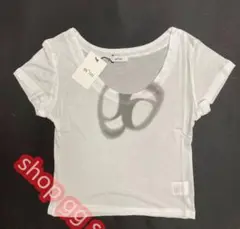 未使用 ason as"on ホワイト クロップドTシャツ