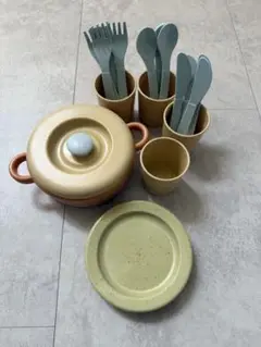 美品！お洒落[ダントーイ] おままごと ディナーセット くすみ カラー