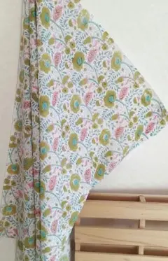 新品 柔らかインドコットン 生地 布 約2m ブロックプリント 綿100%