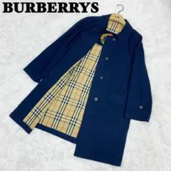 希少 Burberrys ステンカラーコート ネイビー ノバチェック アーカイブ