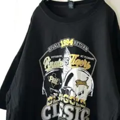 M&Oゴールド ブラック&ゴールド Tシャツ XL ブラック 黒 古着