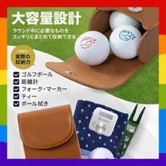 大容量 ゴルフボールケースB②❤️ブラウン ゴルフ小物入れ PUレザー 耐久耐水