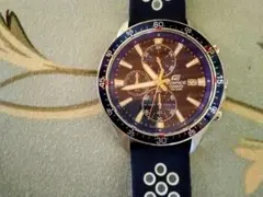 クオーツ　EDIFICE byCASIO クロノグラフ　ラバーベルト