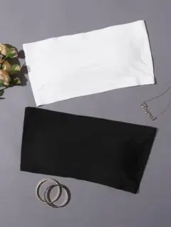 SHEIN チュニック ブラジャー ホワイト ブラック セット S