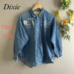 ◇ Dixie ディキシー カジュアルシャツ デニム風 個性的 希少 七分袖程度