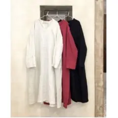 nest robe リネンスキッパーワンピース オフホワイト