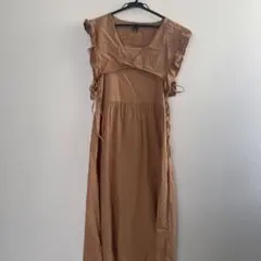 ノースリーブ フリル ロングワンピース